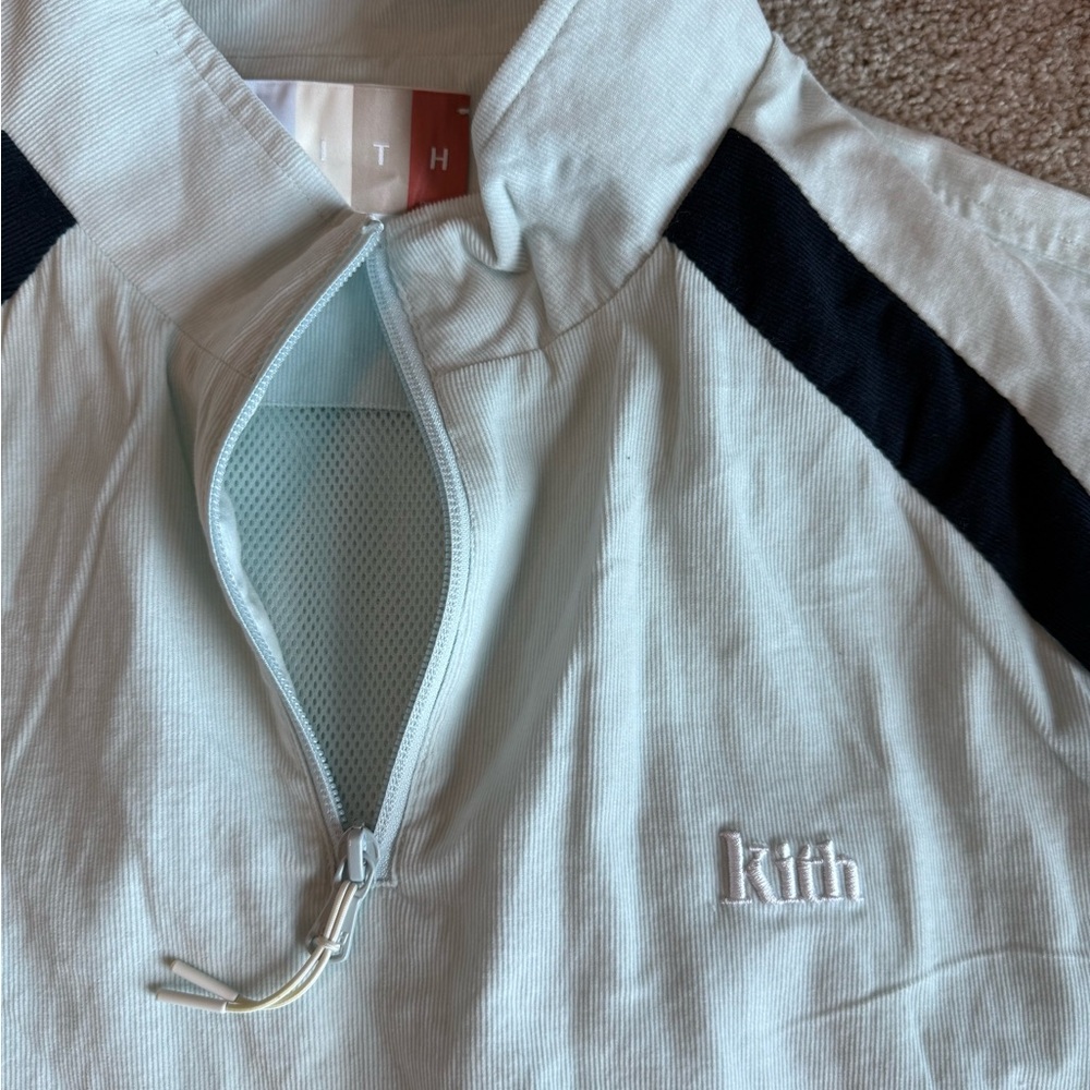 Kith Men’s Cream and Blue Quarter zip - Picture 2 of 7